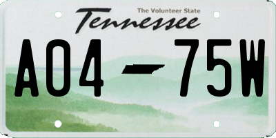 TN license plate A0475W