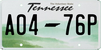 TN license plate A0476P