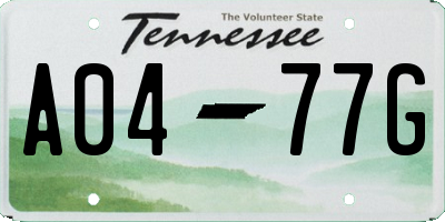TN license plate A0477G