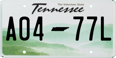 TN license plate A0477L