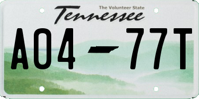 TN license plate A0477T