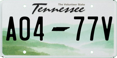 TN license plate A0477V