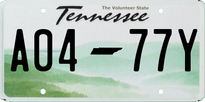 TN license plate A0477Y
