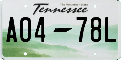TN license plate A0478L