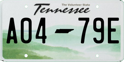 TN license plate A0479E