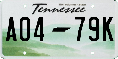 TN license plate A0479K