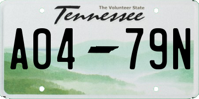 TN license plate A0479N