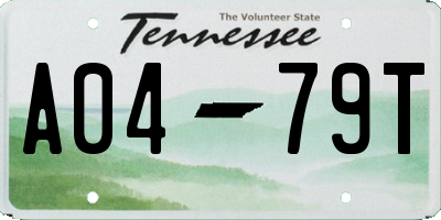 TN license plate A0479T