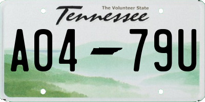 TN license plate A0479U