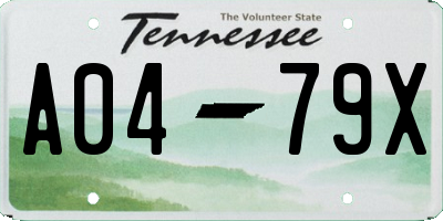 TN license plate A0479X