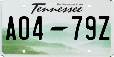 TN license plate A0479Z