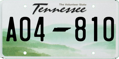 TN license plate A0481O