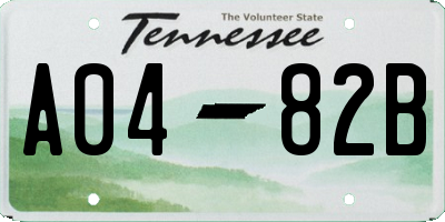 TN license plate A0482B