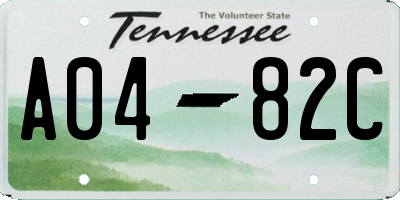 TN license plate A0482C