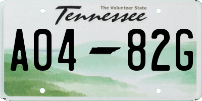 TN license plate A0482G