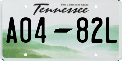 TN license plate A0482L