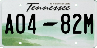 TN license plate A0482M