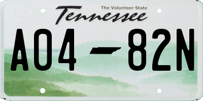 TN license plate A0482N