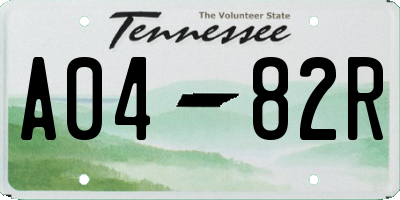 TN license plate A0482R