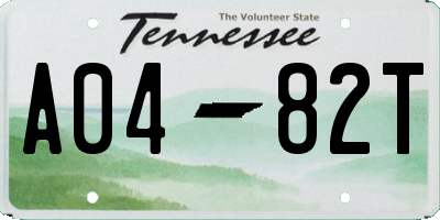 TN license plate A0482T