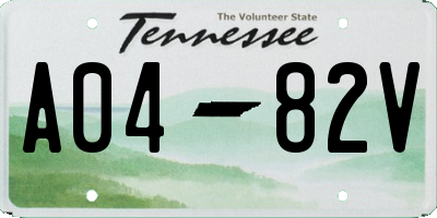 TN license plate A0482V