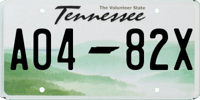 TN license plate A0482X