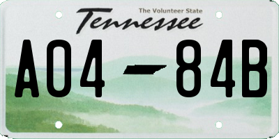 TN license plate A0484B