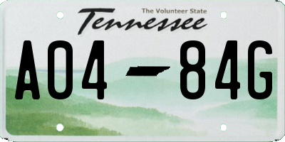 TN license plate A0484G