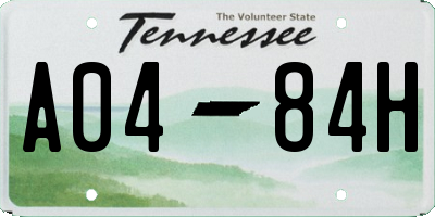 TN license plate A0484H