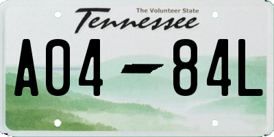 TN license plate A0484L