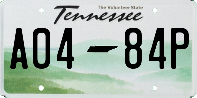 TN license plate A0484P