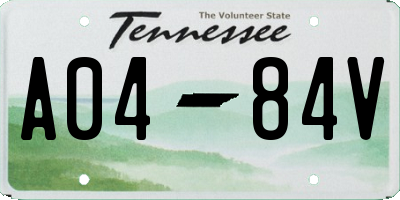 TN license plate A0484V