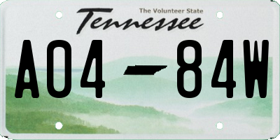 TN license plate A0484W