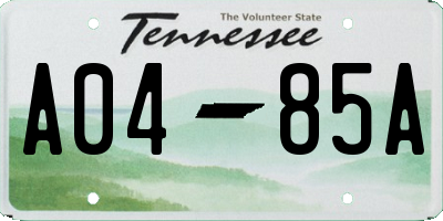 TN license plate A0485A