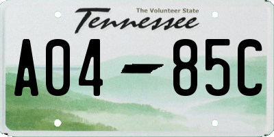 TN license plate A0485C