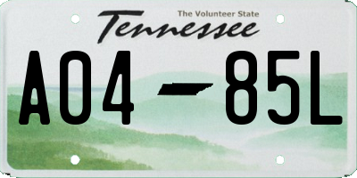 TN license plate A0485L