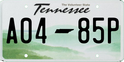 TN license plate A0485P