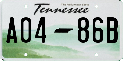 TN license plate A0486B