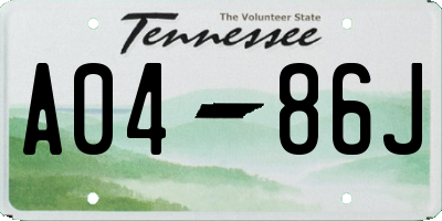 TN license plate A0486J