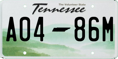 TN license plate A0486M