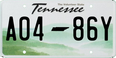 TN license plate A0486Y