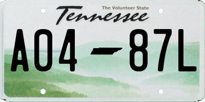 TN license plate A0487L