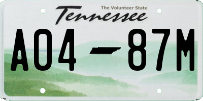 TN license plate A0487M