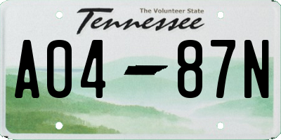 TN license plate A0487N