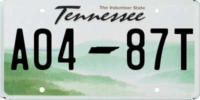 TN license plate A0487T