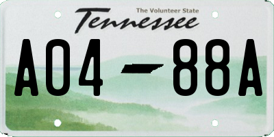 TN license plate A0488A