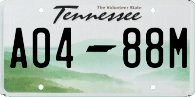 TN license plate A0488M