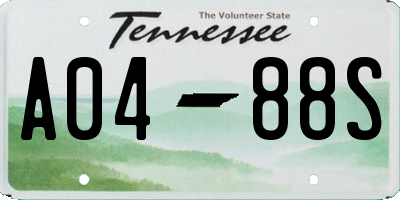 TN license plate A0488S