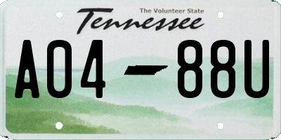 TN license plate A0488U