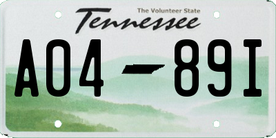 TN license plate A0489I